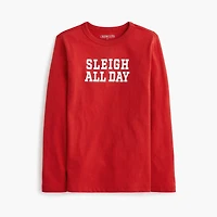 Kids' long-sleeve "sleigh all day" graphic tee