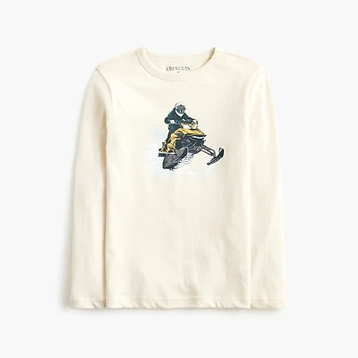 Boys' long-sleeve snow mobile graphic tee
