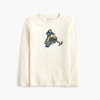 Boys' long-sleeve snow mobile graphic tee