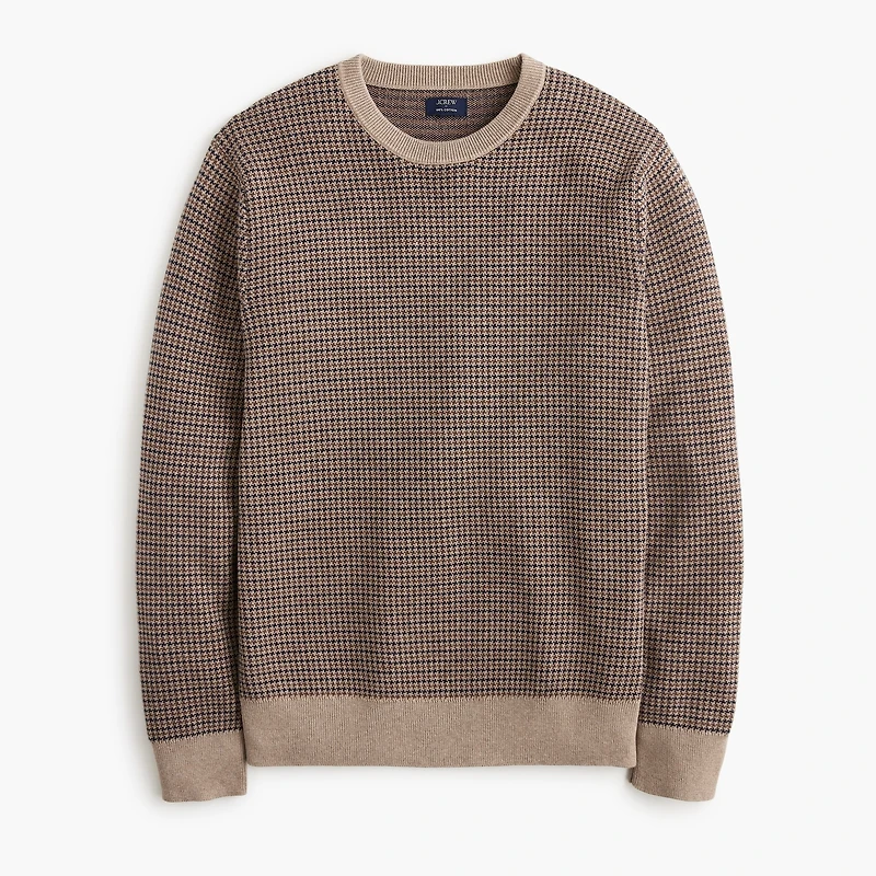 Houndstooth crewneck sweater