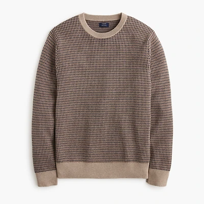 Houndstooth crewneck sweater