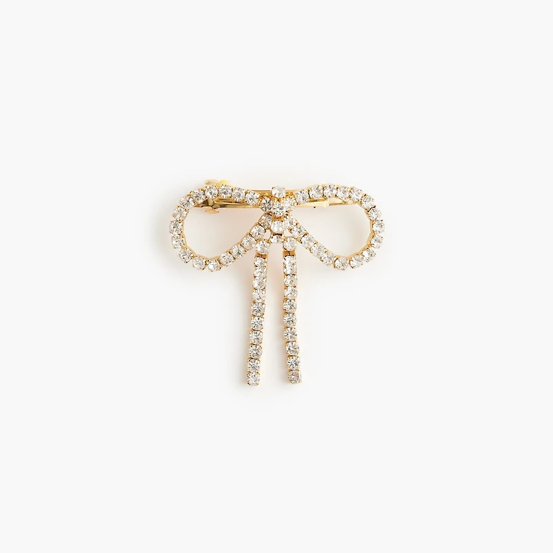 Crystal pavé bow hair barrette