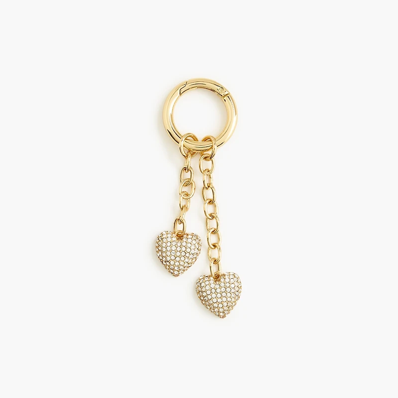 Pavé heart bag charm