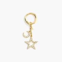 Pavé star and moon bag charm
