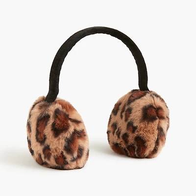Leopard faux-fur earmuffs
