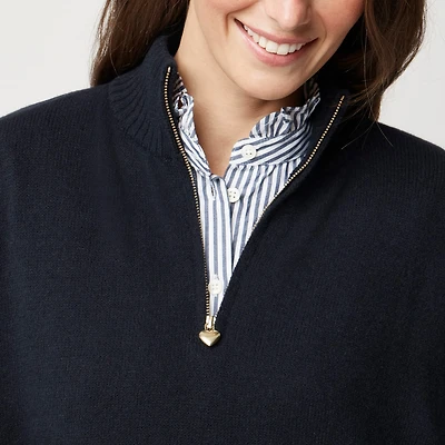 Heart quarter-zip poncho