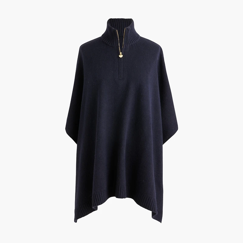 Heart quarter-zip poncho