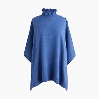 Ruffle-mockneck poncho