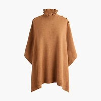 Ruffle-mockneck poncho