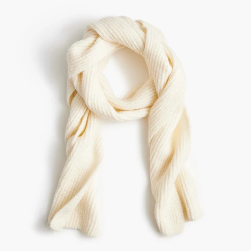 Wool-blend ribbed scarf