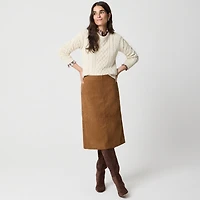 Sueded pencil midi skirt