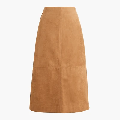 Sueded pencil midi skirt