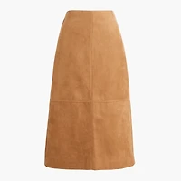 Sueded pencil midi skirt