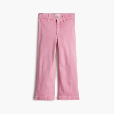 Girls' garment-dyed wide-leg jean