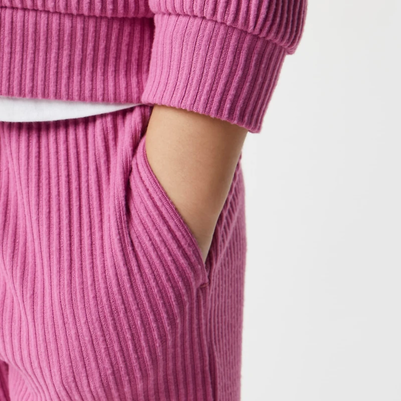 Girls' ribbed wide-leg sweatpant