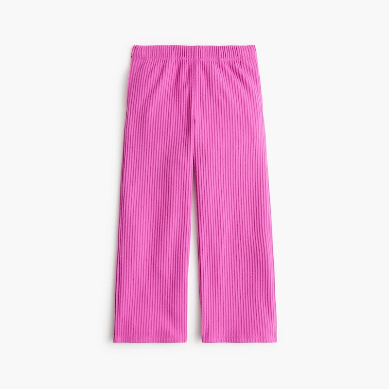 Girls' ribbed wide-leg sweatpant