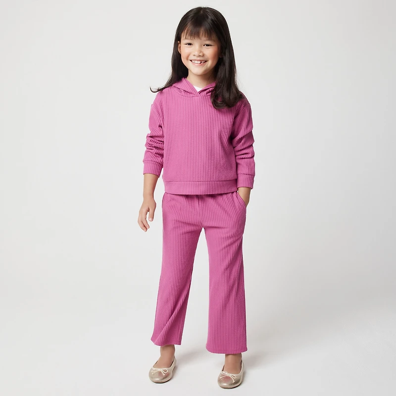 Girls' ribbed wide-leg sweatpant