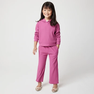 Girls' ribbed wide-leg sweatpant