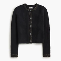 Sequin cardigan sweater extra-soft yarn