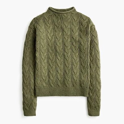 Cable mockneck sweater