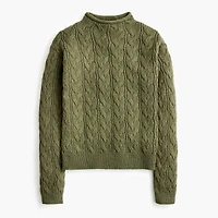 Cable mockneck sweater