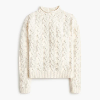 Cable mockneck sweater