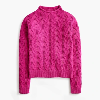 Cable mockneck sweater