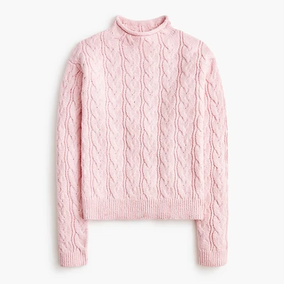 Cable mockneck sweater