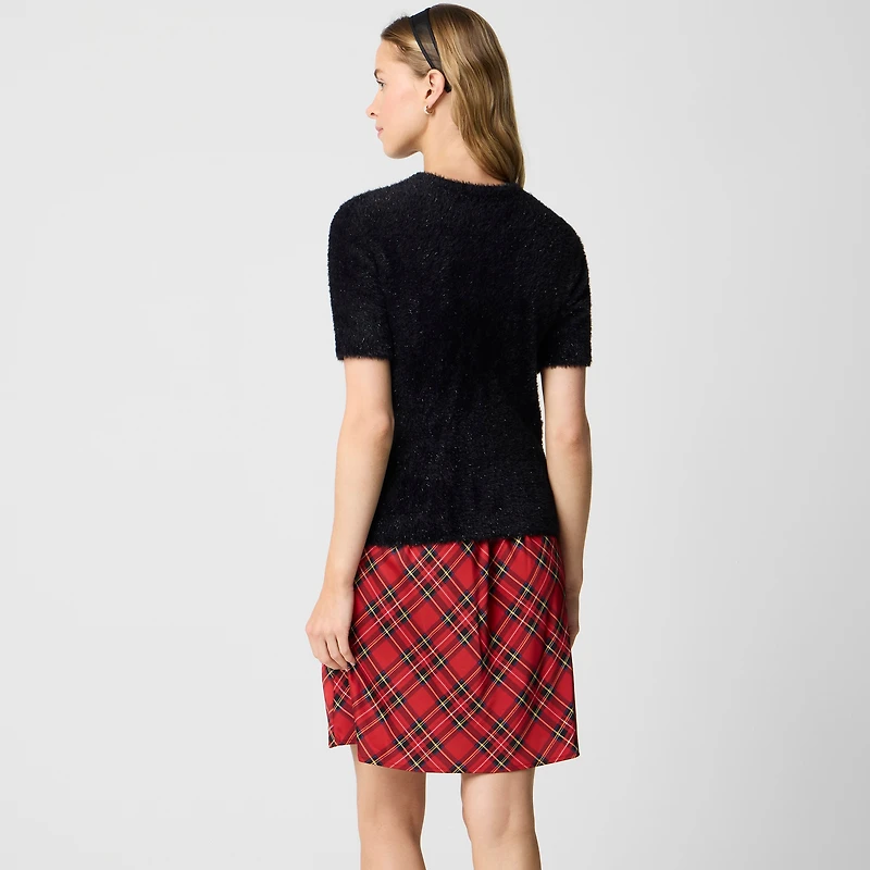 Short-sleeve tinsel sweater