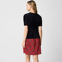 Short-sleeve tinsel sweater