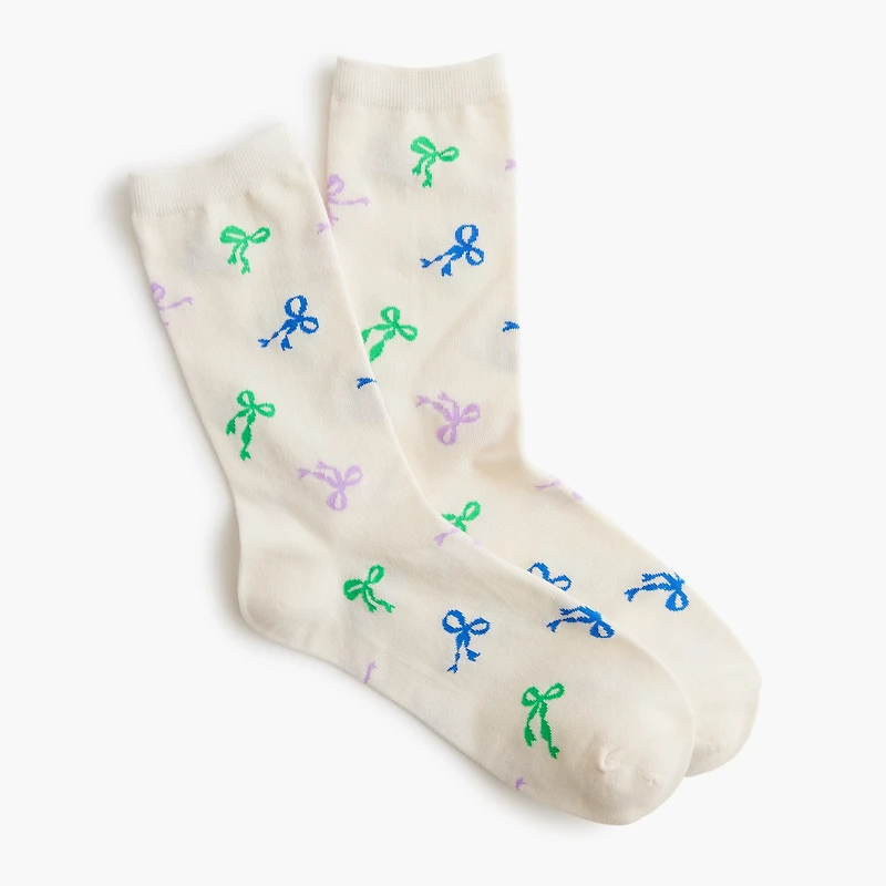 Ditsy bows trouser socks