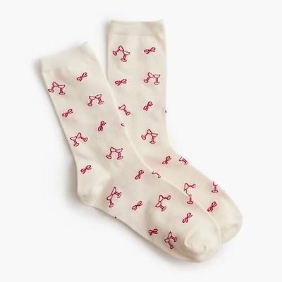 Champagne and bows trouser socks