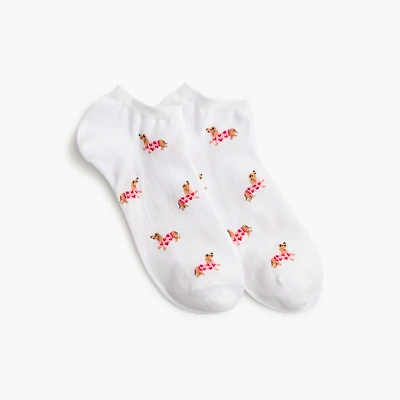 Valentine's dachshund ankle socks