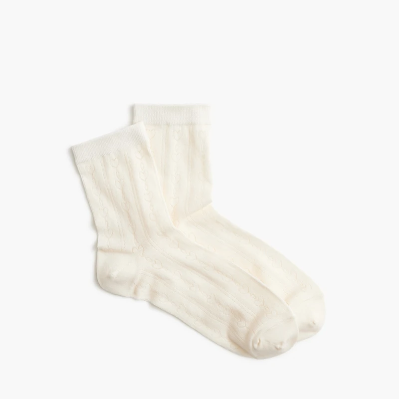 Heart lace trouser socks