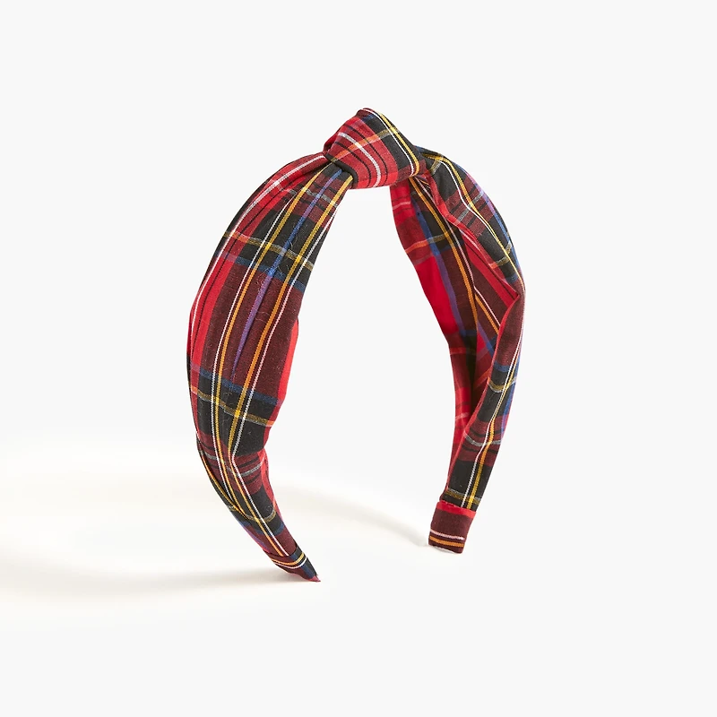 Girls' tartan knotted headband