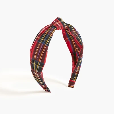 Girls' tartan knotted headband