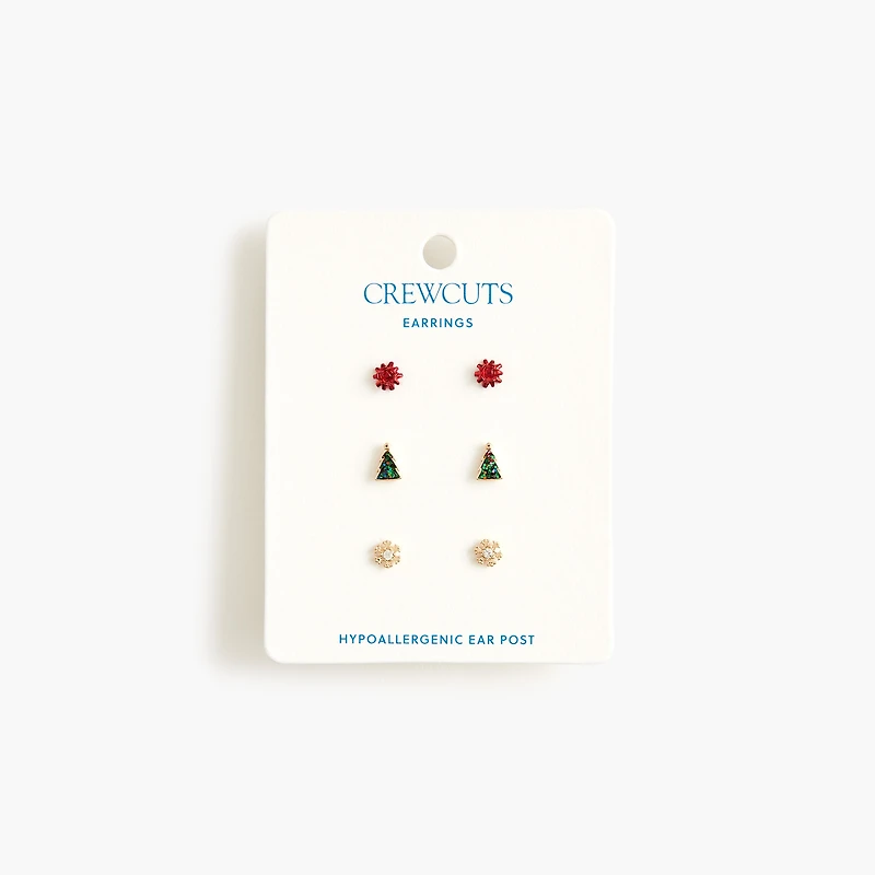 Girls' festive earrings set-of-three