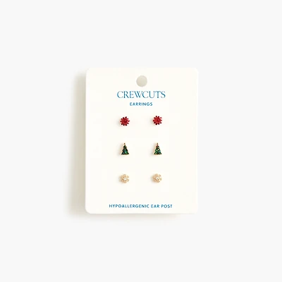 Girls' festive earrings set-of-three