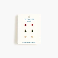 Girls' festive earrings set-of-three