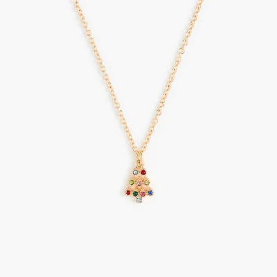 Girls' festive tree necklace