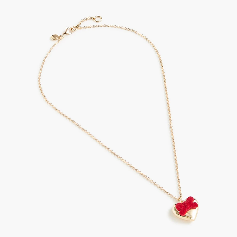 Girls' pendant necklace with velvet bow