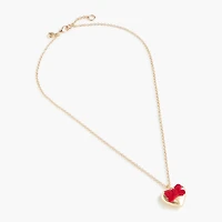 Girls' pendant necklace with velvet bow