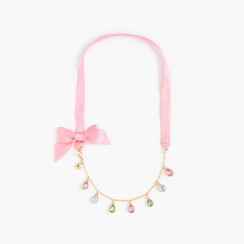Girls' rainbow gems pendant necklace