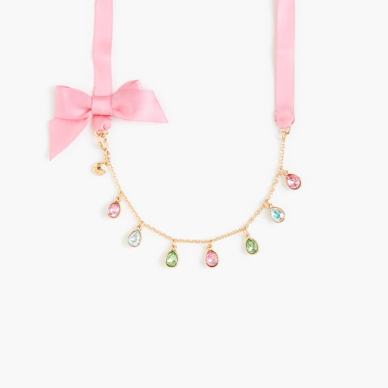 Girls' rainbow gems pendant necklace