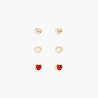 Girls' heart earrings pack-of-three