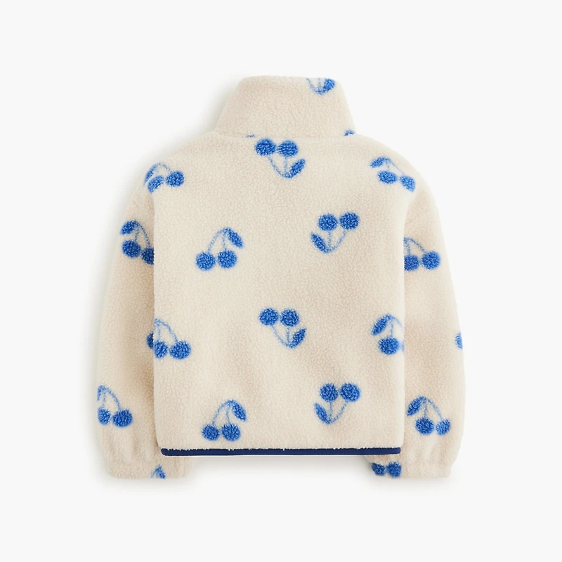 Girls' cherries sherpa full-zip