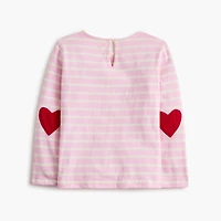 Girls' striped heart-elbow tee