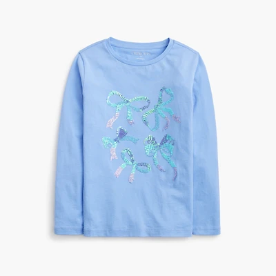 Girls' sequin bows graphic tee