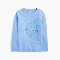 Girls' sequin bows graphic tee