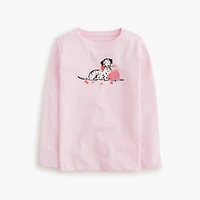 Girls' Dalmatian dog with roses graphic tee